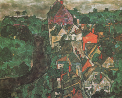 Egon Schiele Krumau Landscape (Town and River) (mk12)